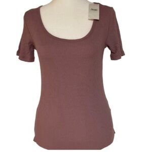 NWT Jenni Intimates Ribbed Knit Sleep Top Size XS
